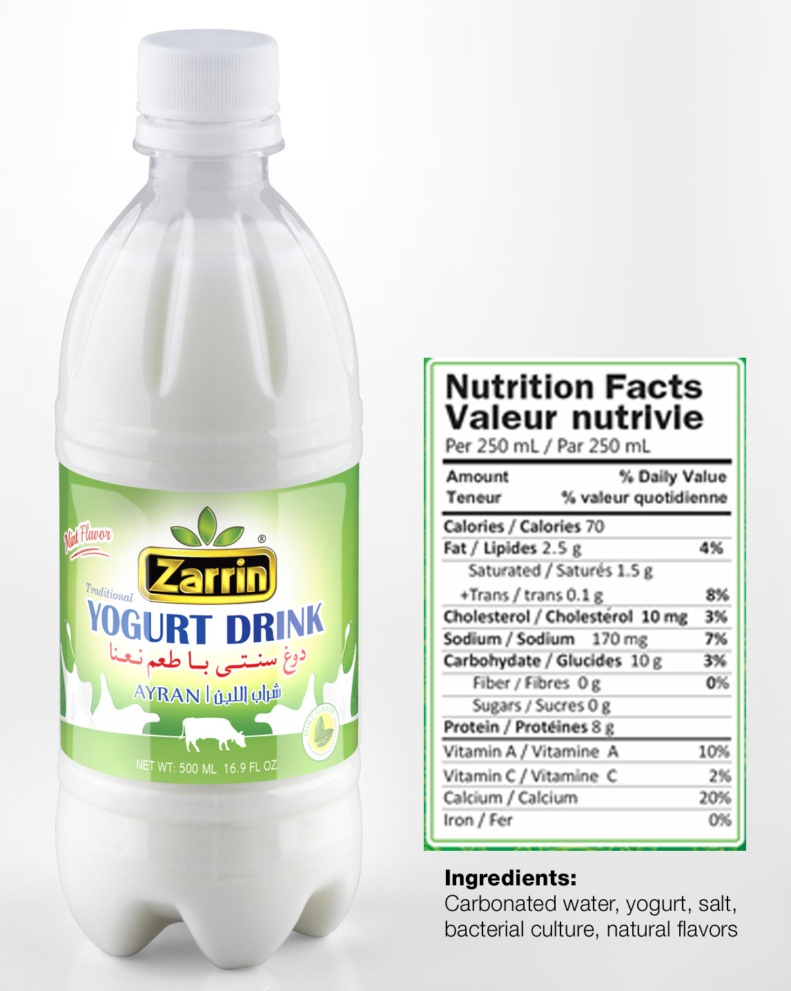 Yogurt drink with mint flavor by Zarrin.