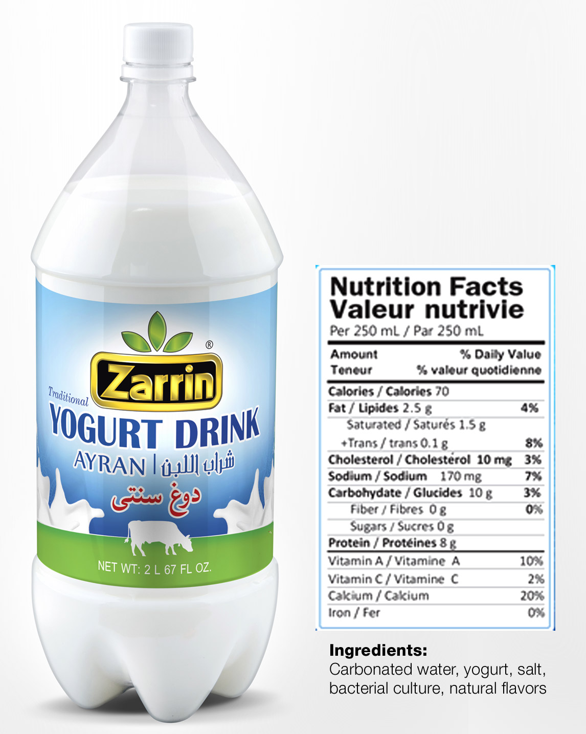 Doogh (yogurt drink) with traditional flavor by Zarrin.