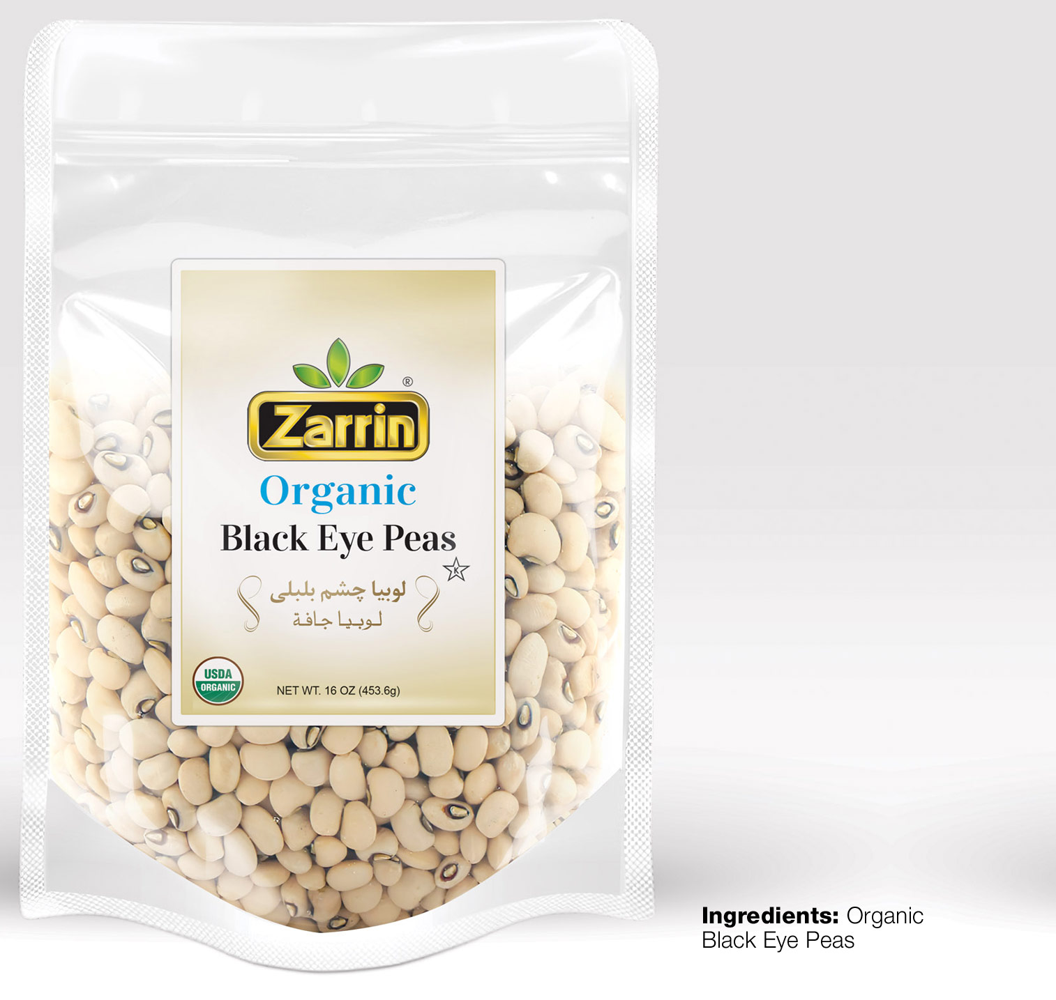 Zarrin Organic Black Eye Peas 16 oz.