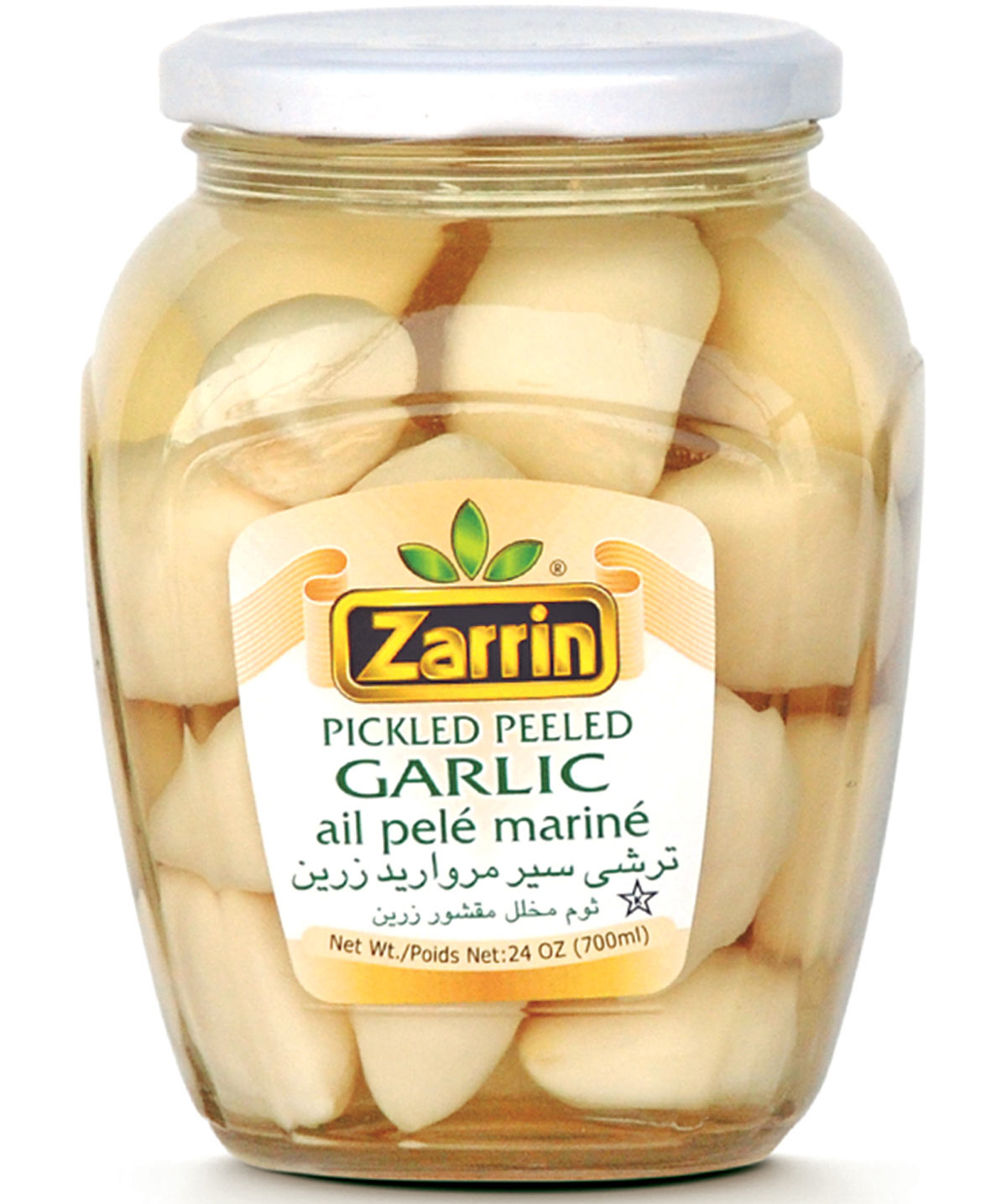 Zarrin Pickled Peeled Garlic In Glass Jar
