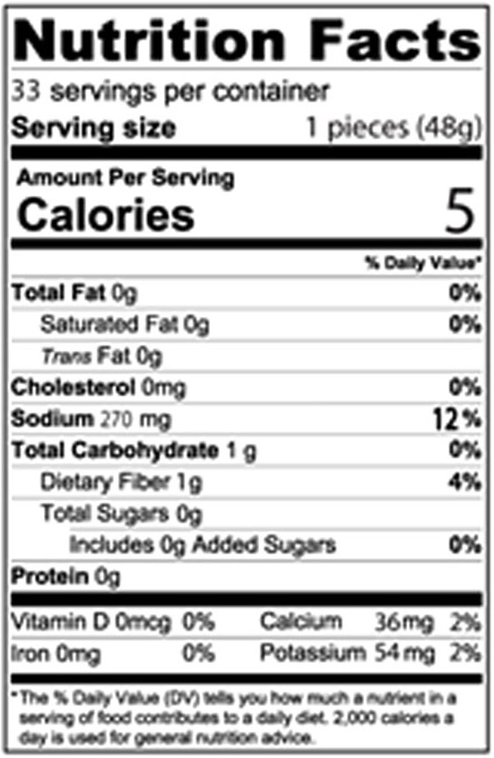 Zarrin Pickled Large Cucumbers Nutrition Facts