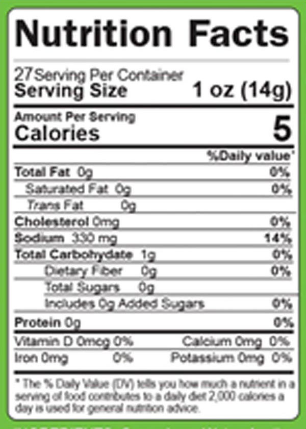 Zarrin Pickled Small Cucumbers 18-25 + 20% Free Nutrition Facts Zarrin Pickled Small Cucumbers 18-25 + 20% Free Nutrition Facts