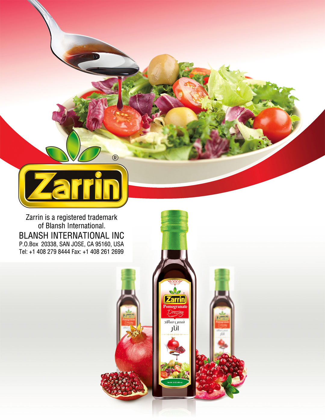 Zarrin is a middle eastern food wholesale with products such as pomegranate molasses.