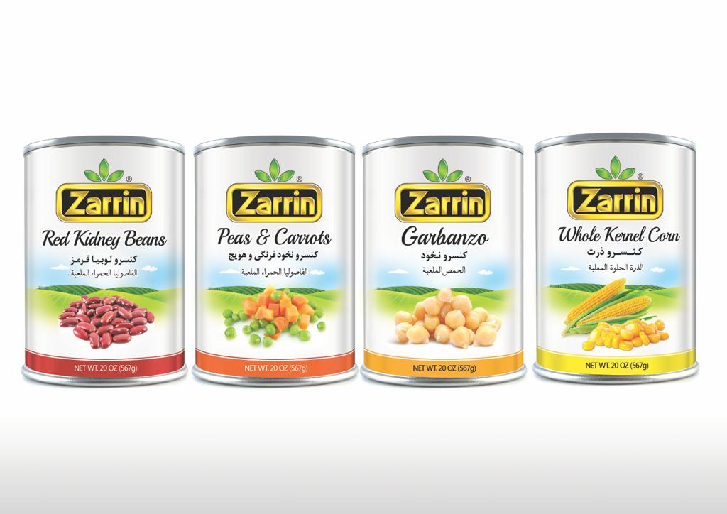 Food wholesaler, Zarrin, offers large selection of canned beans imported from the mediterranean.