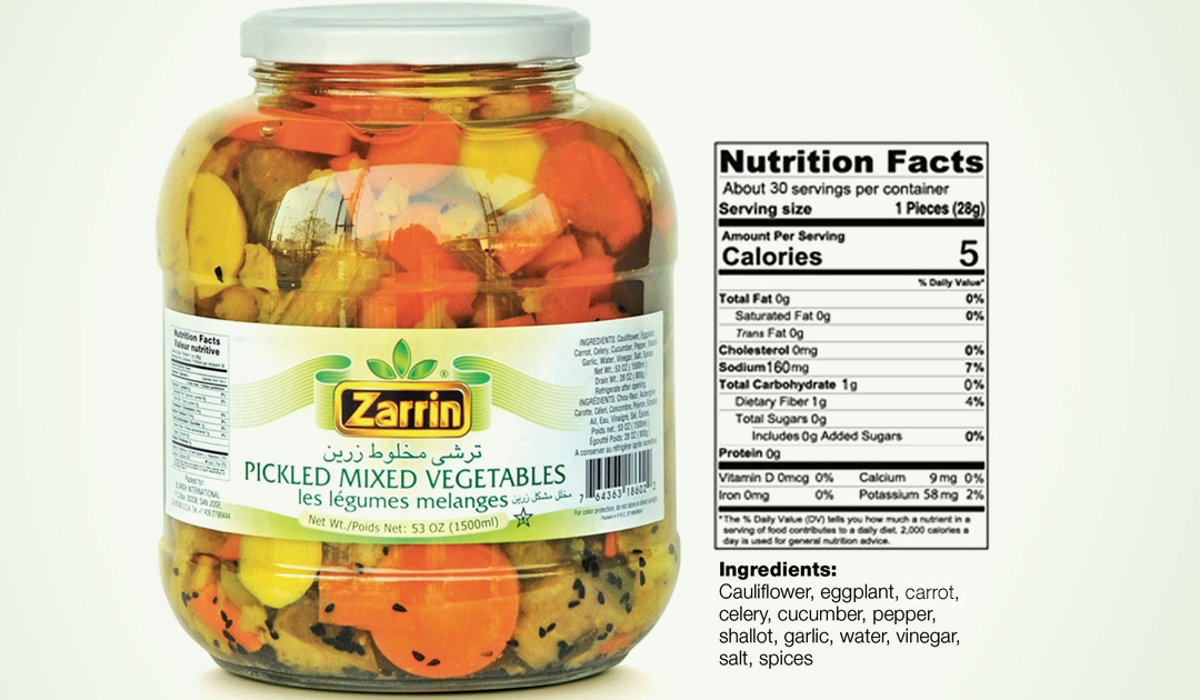 Pickled Mixed Vegetables In Glass Jar